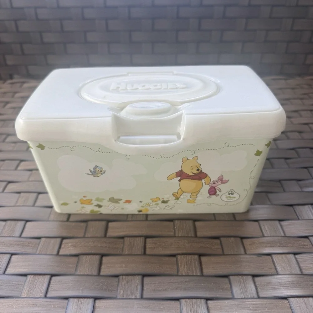 Huggies Winnie the Pooh‎ Baby Empty Pop Up Wipes Tub Disney Baby Refillable Case